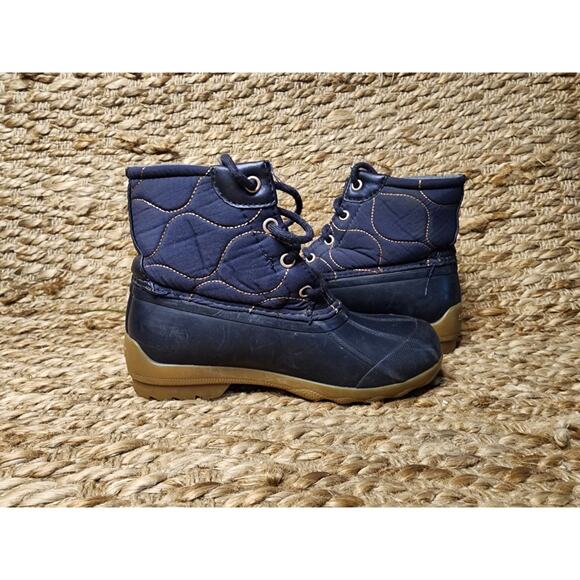 Sperry Boots Youth 13 M Port Quilted Duck Winter Ankle Lace Up Blue Outdoor - Picture 3 of 9